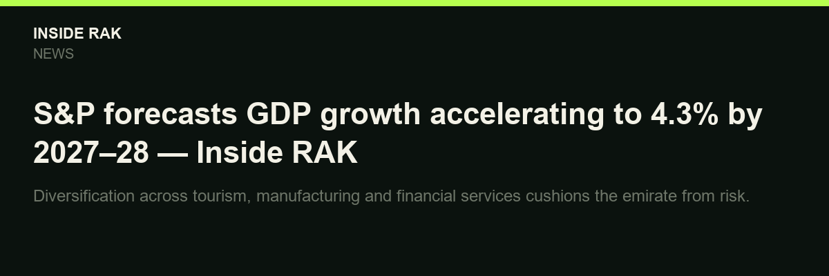 S&P forecasts GDP growth accelerating to 4.3% by 2027–28